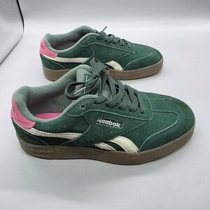 Reebok Club C Bulc Forest Green Suede Pink Sneakers 100074212 Mens 7.5 Women 9